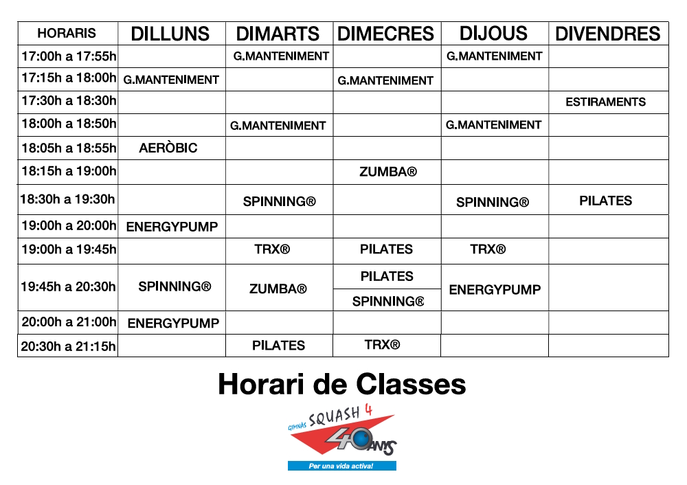 Horari Classes